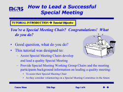 How to Lead a Successful Special Meeting do you do?