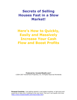 Secrets of Selling Houses Fast in a Slow Market!
