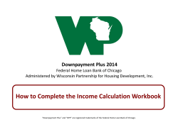 How to Complete the Income Calculation Workbook Downpayment Plus 2014