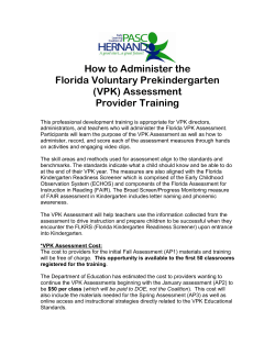 How to Administer the Florida Voluntary Prekindergarten (VPK) Assessment