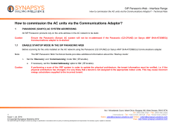 How to commission the AC units via the Communications Adaptor? 1