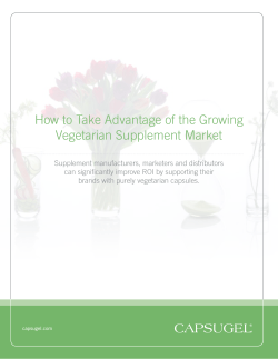 How to Take Advantage of the Growing Vegetarian Supplement Market