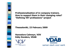Professionalisation of in-company trainers. ”Defining VET professions”-project