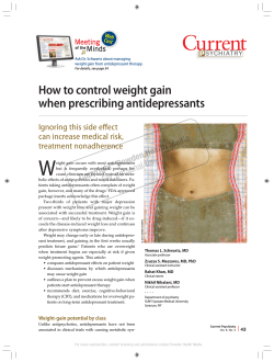 W How to control weight gain when prescribing antidepressants