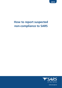 How to report suspected non-compliance to SARS 2013 1