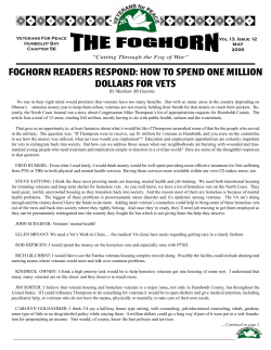 FOGHORN READERS RESPOND: HOW TO SPEND ONE MILLION DOLLARS FOR VETS