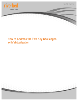 How to Address the Two Key Challenges with Virtualization  WHITE PAPER
