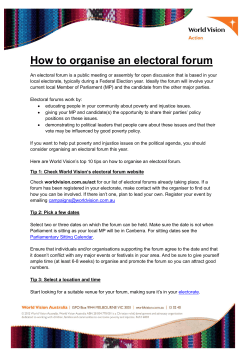 How to organise an electoral forum