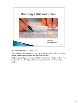 Building a Business Plan.