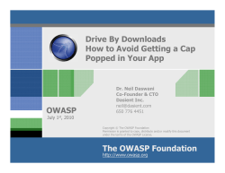 Drive By Downloads How to Avoid Getting a Cap OWASP