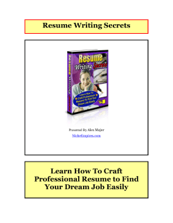 Resume Writing Secrets Learn How To Craft Professional Resume to Find