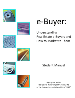e‐Buyer:   Understanding  Real Estate e‐Buyers and 