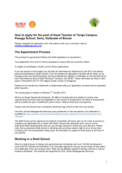 How to apply for the post of Head Teacher at... Panaga School, Seria, Sultanate of Brunei The Appointment Process