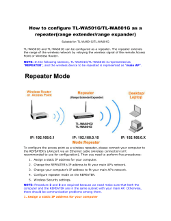 How to configure TL-WA501G/TL-WA601G as a repeater(range extender/range expander)