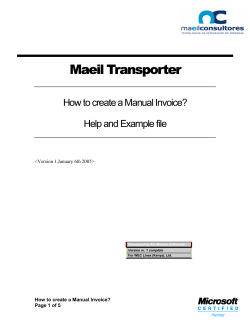 Maeil Transporter How to create a Manual Invoice? Help and Example file