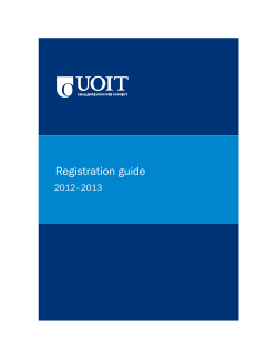 Registration guide  2012–2013