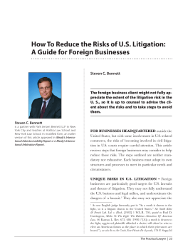 How To Reduce the Risks of U.S. Litigation: