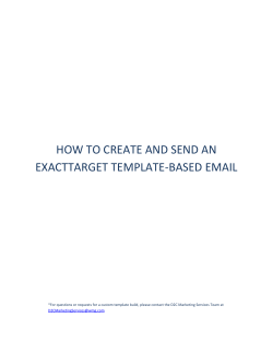 HOW TO CREATE AND SEND AN EXACTTARGET TEMPLATE-BASED EMAIL