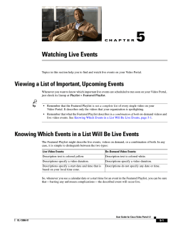 5 Watching Live Events Viewing a List of Important, Upcoming Events