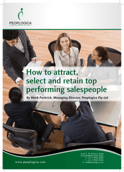 How to attract, select and retain top performing salespeople