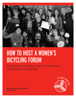 HOW TO HOST A WOMEN’S BICYCLING FORUM started in your community