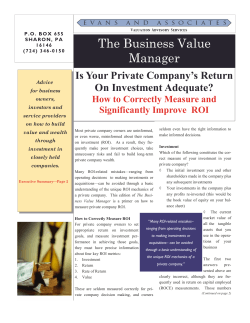 The Business Value Manager Is Your Private Company’s Return