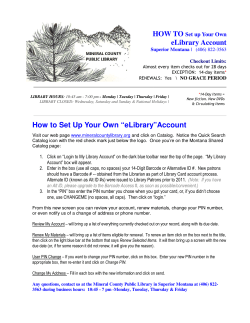 HOW TO eLibrary Account Set up Your Own Superior Montana |