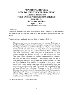 &ldquo;SPIRITUAL REFUEL: HOW TO JOIN THE CELEBRATION&rdquo; A Sermon Preached at
