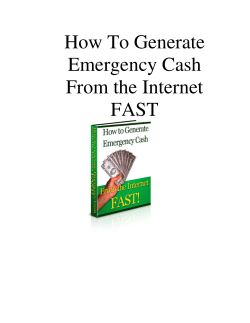 How To Generate Emergency Cash From the Internet FAST