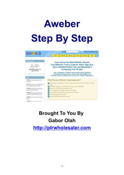 Aweber Step By Step Brought To You By Gabor Olah