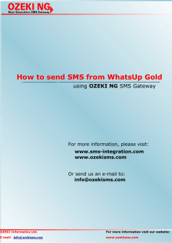 How to send SMS from WhatsUp Gold OZEKI NG