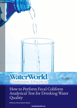 How to Perform Fecal Coliform Analytical Test for Drinking Water Quality