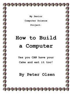How to Build a Computer  By Peter Olsen