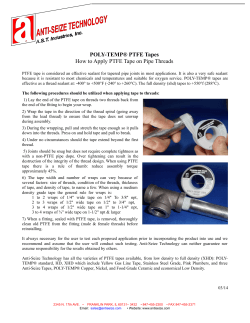 POLY-TEMP® PTFE Tapes How to Apply PTFE Tape on Pipe Threads