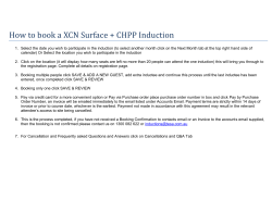 How to book a XCN Surface + CHPP Induction