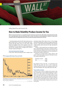 How to Make Volatility Produce Income for You TRADERS´ STRATEGIES