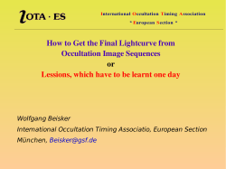 How to Get the Final Lightcurve from  Occultation Image Sequences or Lessions, which have to be learnt one day