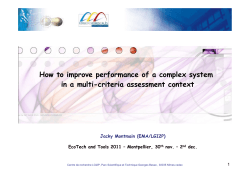 How to improve performance of a complex system Jacky Montmain (EMA/LGI2P)
