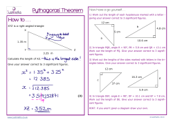 Pythagoras’ Theorem  Now have a go yourself .. . .