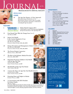 coVeR 20 The Age-One Patient—A New Approach sPecial issue