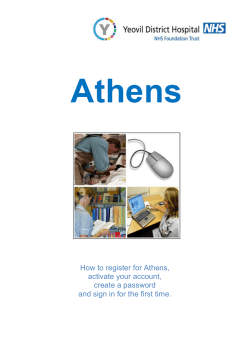 How to register for Athens, activate your account, create a password