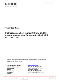 Technical Note Instructions on how to modify Sony CA-553 (L1120/L1124).