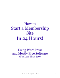 In 24 Hours! Start a Membership Site