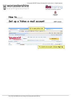 How to………. Set up a Yahoo e-mail account  1.1.1.
