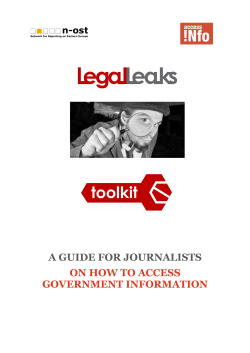 A GUIDE FOR JOURNALISTS ON HOW TO ACCESS GOVERNMENT INFORMATION