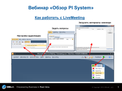 Вебинар «Обзор PI System» Как работать с LiveMeeting 1 Загрузить материалы семинара