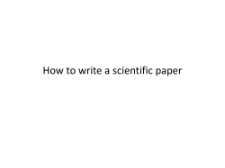 How to write a scientific paper