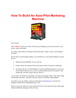 How To Build An Auto-Pilot Marketing Machine