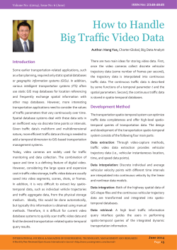 How to Handle Big Traffi c Video Data  Introduction