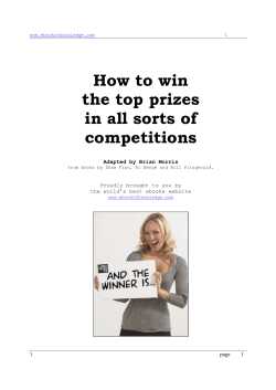 How to win the top prizes in all sorts of competitions